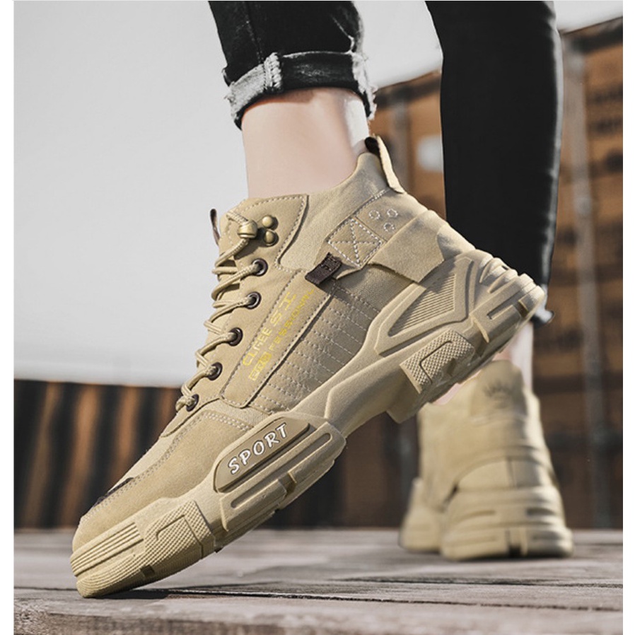 Giày nam cao cổ, giày bốt nam hàng full box mẫu mới cực đẹp hot trend 2021, kiểu dáng trẻ trung, phong cách J424 | BigBuy360 - bigbuy360.vn