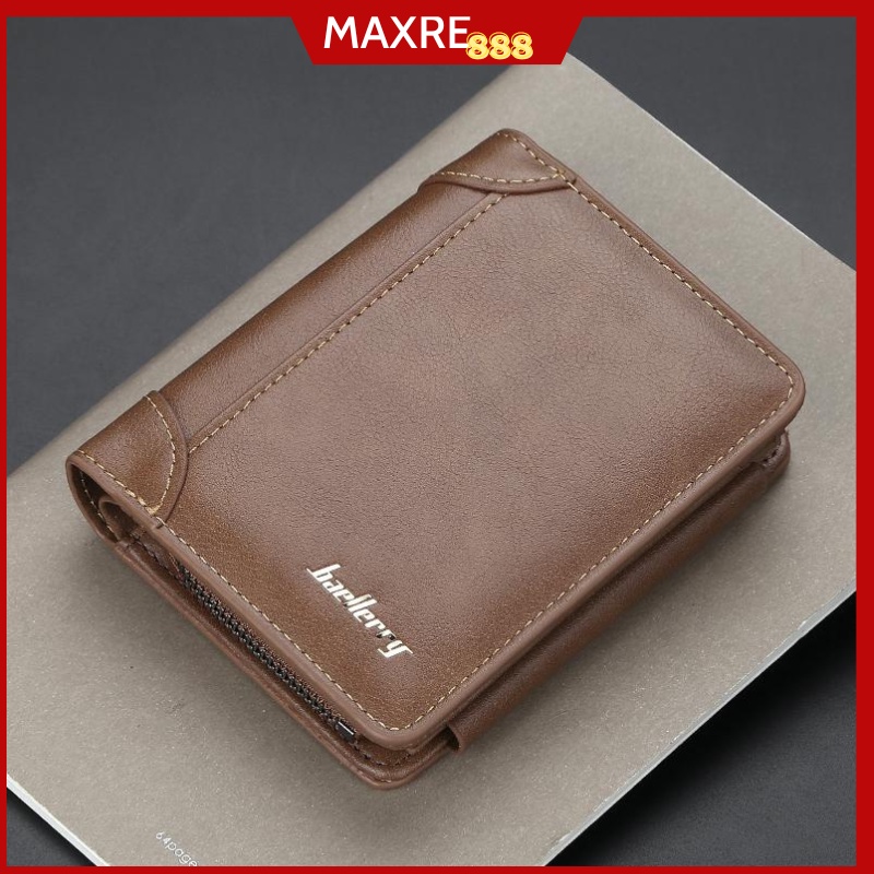 Bóp ví nam Baellerry gập đôi phong cách Hàn Quốc chất da cao cấp nhiều ngăn đựng tiền thẻ siêu gọn tiện dụng