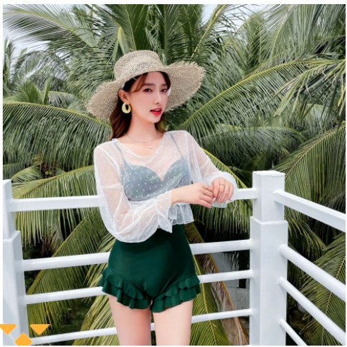 Bikini liền thân đi biển tặng kèm áo ren siêu yêu 2022
