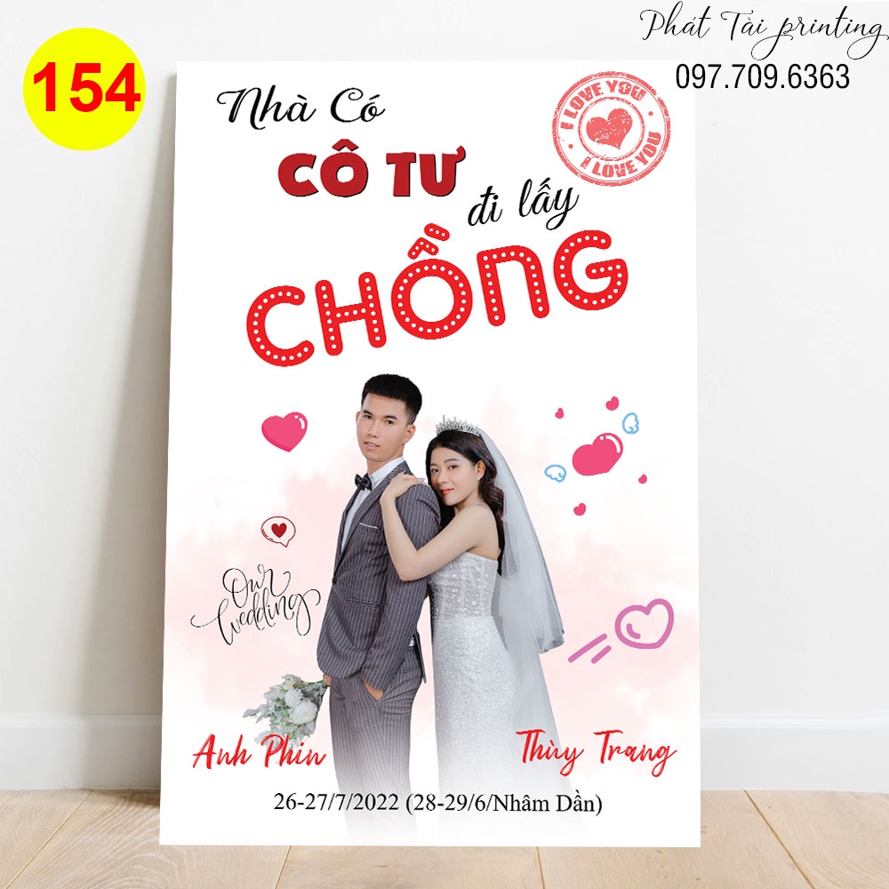 MS 154 - Bảng Welcome trang trí đám cưới
