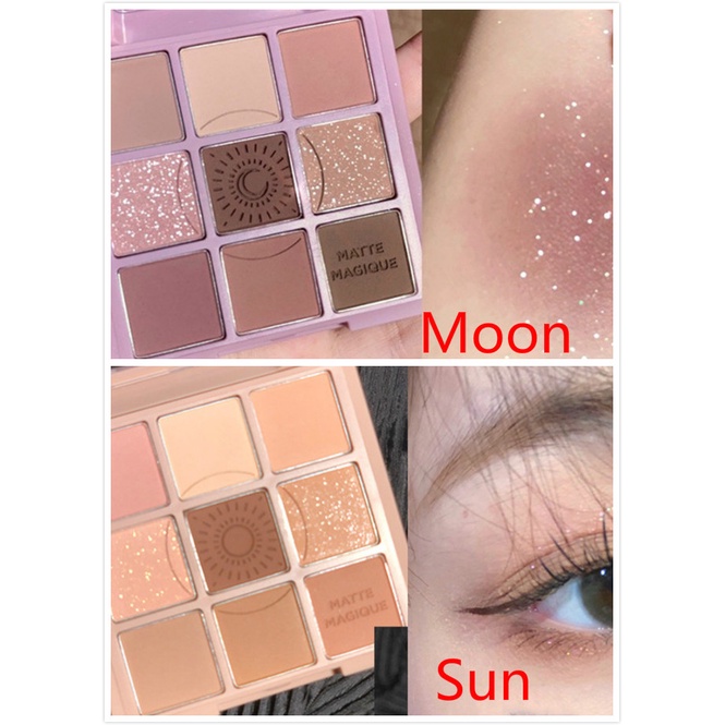 [Hàng mới về] Bảng Phấn Mắt 9 Màu Hiệu Ứng Lì / Ánh Ngọc Trai Sang Trọng Chống Thấm Nước Tiện Lợi Cho Người Mới