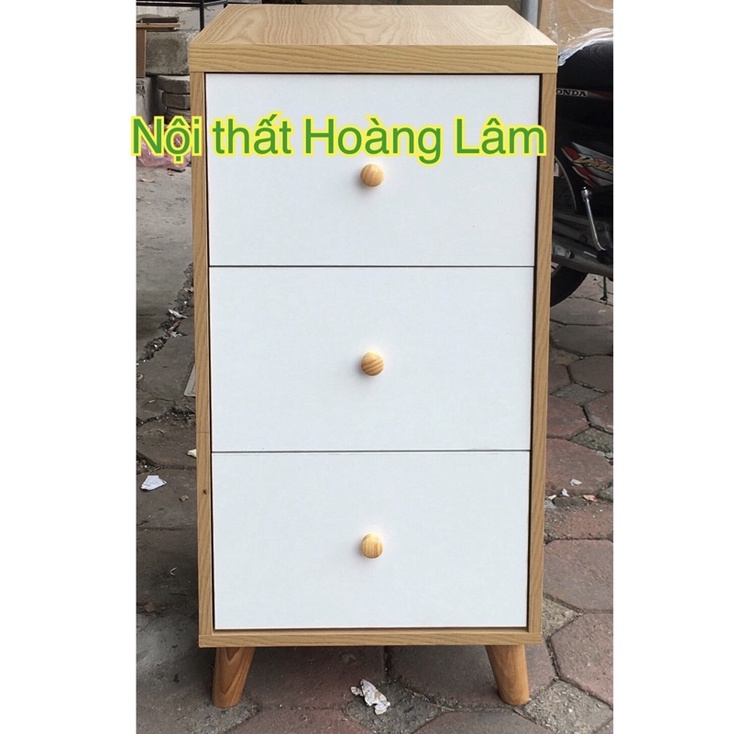 Tủ 3 ngăn kéo chân gỗ cao 90cm