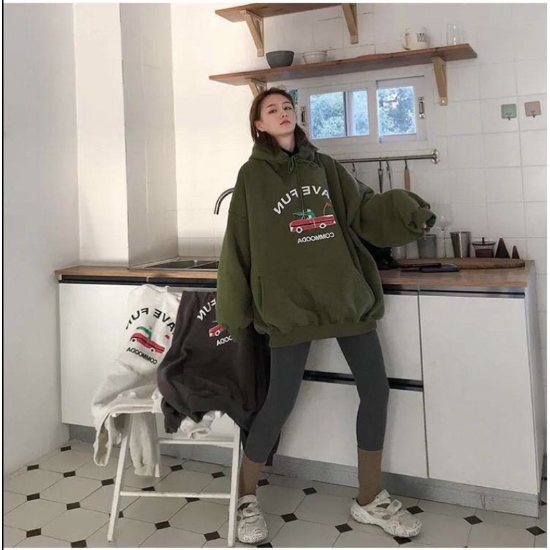 ÁO NỈ NỮ, ÁO HOODIE NỮ CÓ TÚI TRƯỚC, CHẤT VẢI DÀY DẶN FORM RỘNG (hàng có sẵn) | BigBuy360 - bigbuy360.vn