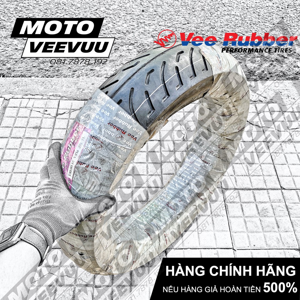 Lốp vỏ xe máy Vee Rubber 130/80-16 TL VRM224 (Lốp không ruột VeeRubber)