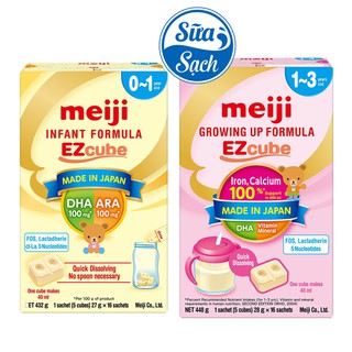 Sữa bột Meiji Thanh Nhập Khẩu số 0/ số 1 27g (bán lẻ thanh) date mới