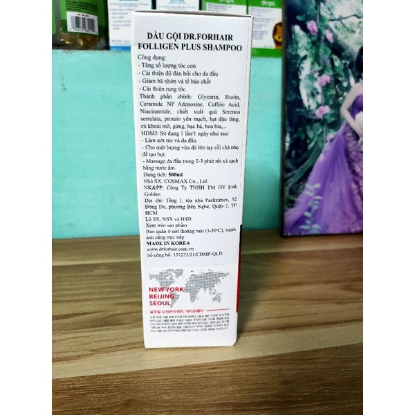 Dầu gội Dr. FORHAIR Folligen Plus 500ml