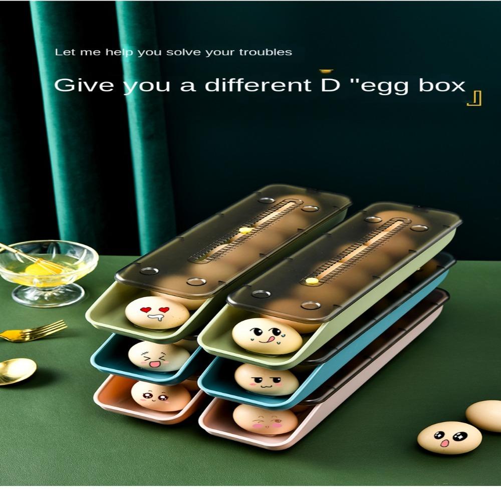 EBINLANDS Hộp Đựng Trứng Cuộn Tự Động Tươi Mới Cho Tủ Lạnh