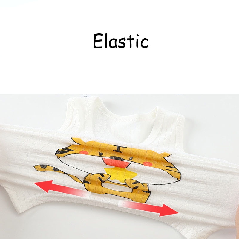 Áo sát nách SANITKUN vải cotton mỏng thoáng khí in hoạt hình thời trang mùa hè cho bé