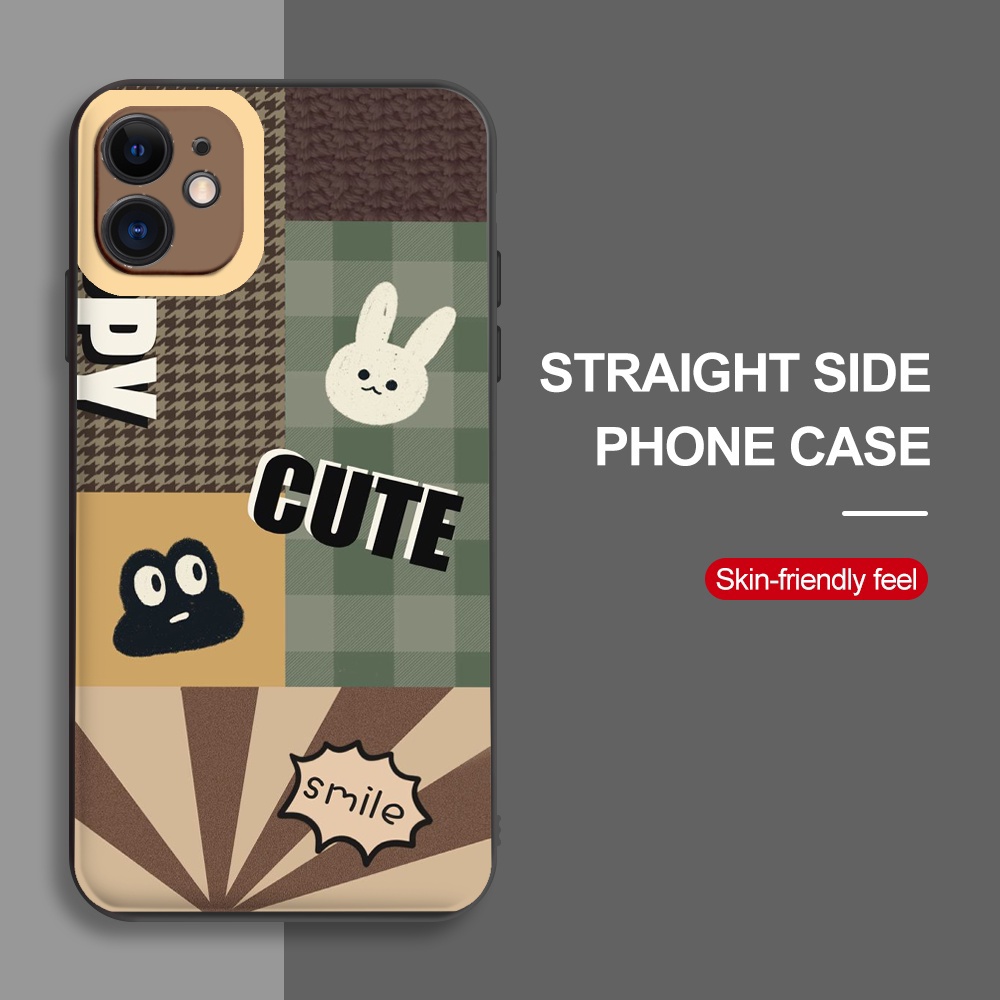 Ốp Iphone viền vuông Gấu Happy lovely CUTE Case Iphone 6S/6 Plus/7G/8G/7plus/X/Xs/11/12/13/PRO/MAX