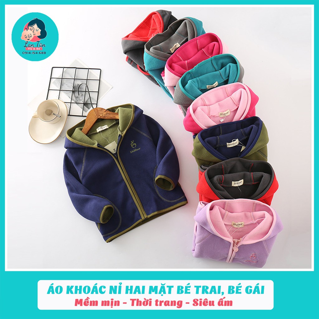 ÁO KHOÁC NỈ THU ĐÔNG CHO BÉ TRAI VÀ BÉ GÁI ( HÀNG LOẠI 1) MÃ AKN01