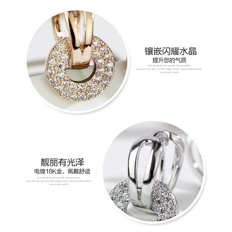 Đôi Khuyên Tai Tròn Nhỏ Đính Đá Thời Trang Cho Nữ