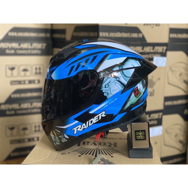 MŨ FULLFACE 2 KÍNH TEM RAIDER CHÍNH HÃNG ROYAL ,KÈM TÚI ĐỰNG VÀ BH 12 tháng
