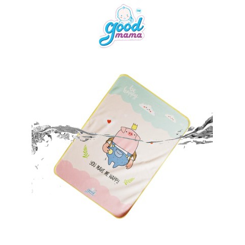 Tấm lót chống thấm Goodmama 4 lớp cotton dùng được 2 mặt hàng cao cấp xuất khẩu
