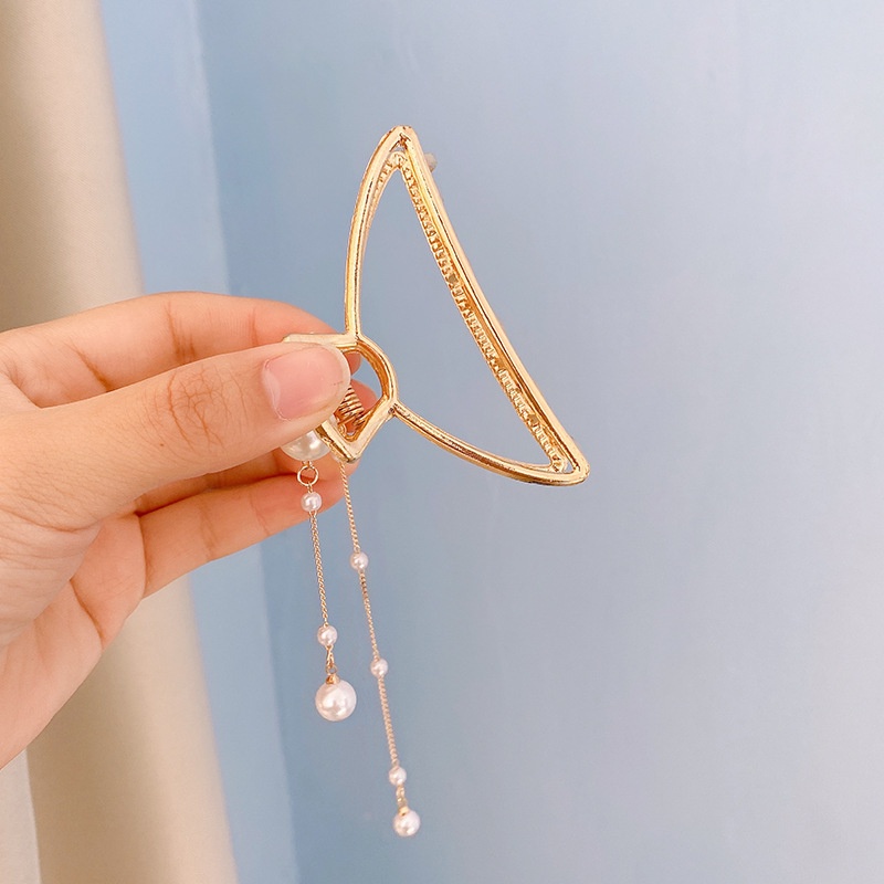 Kẹp Tóc Hình Nơ Đính Ngọc Trai Thời Trang Hàn Quốc Mới