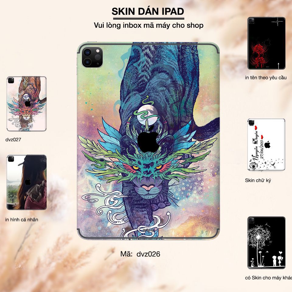 Skin dán iPad in hình Chúa sơn lâm (inbox mã máy cho Shop)