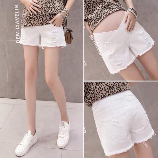 Quần short denim bà bầu mùa hè❤️hàng quảng châu siêu đẹp( sẵn hàng giao ngay)  ཾ