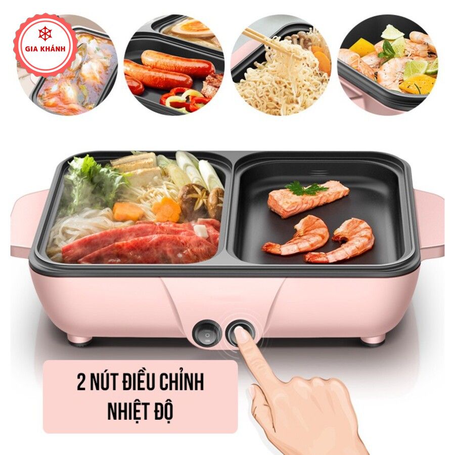 Bếp Nướng Điện Mini , Nồi điện đa năng, Lẩu nướng Siêu Tiện Dụng Công Nghệ Hàn Quốc LD2110