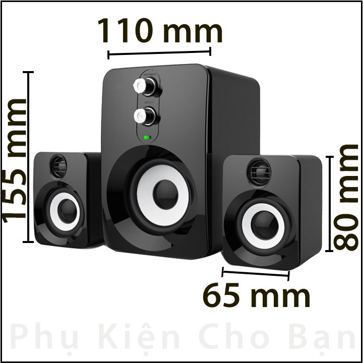 Loa Máy Tính Laptop Giá Rẻ Có Dây Bass PKCB 201 Speakers PF94