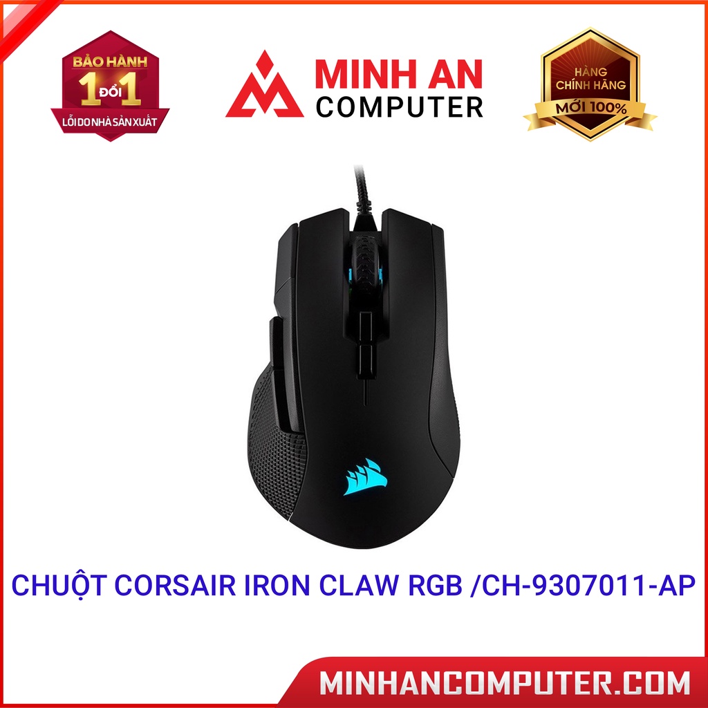 Chuột gaming Corsair Iron claw RGB /CH9307011AP Hàng chính hãng