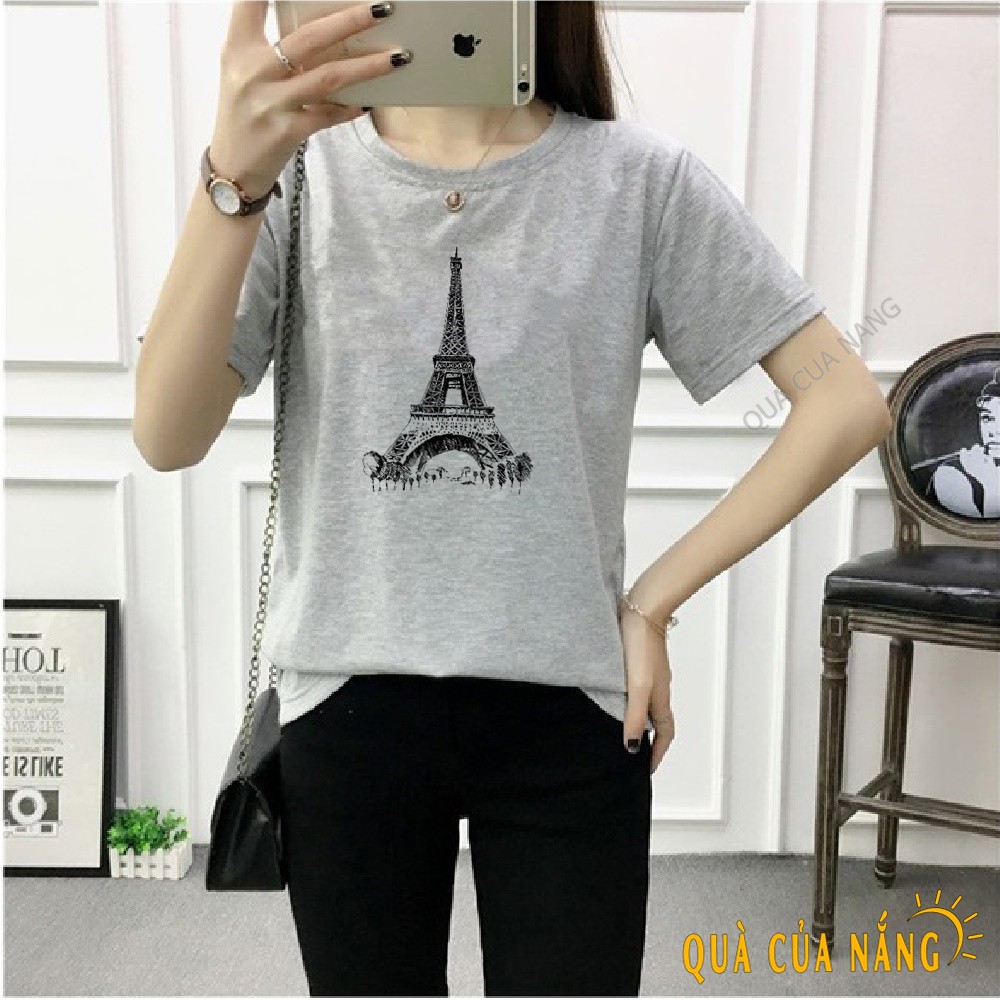 Áo Thun Nữ In Hình Tháp Eiffel Năng Động AT-327 ( 12 Màu )