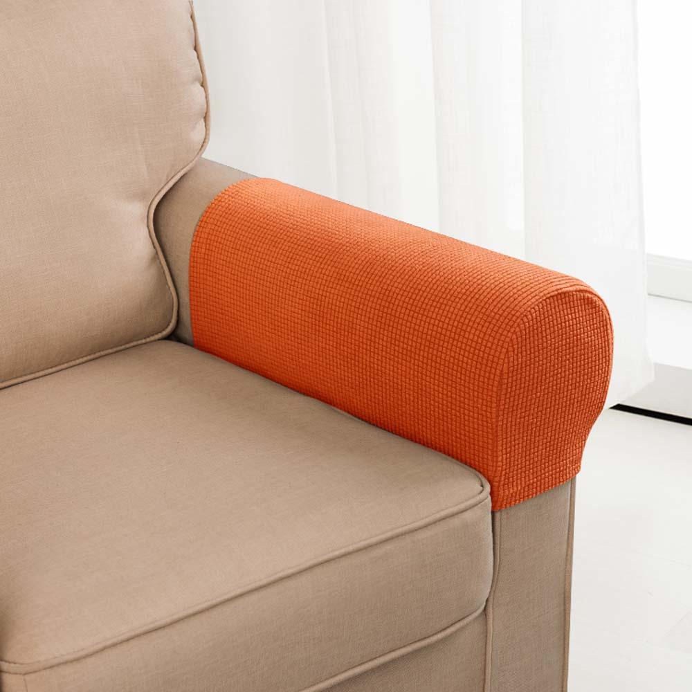 Set 2 Vỏ Bọc Tay Vịn Ghế Sofa Bằng Sợi Polyester Họa Tiết Kẻ Sọc Tiện Dụng