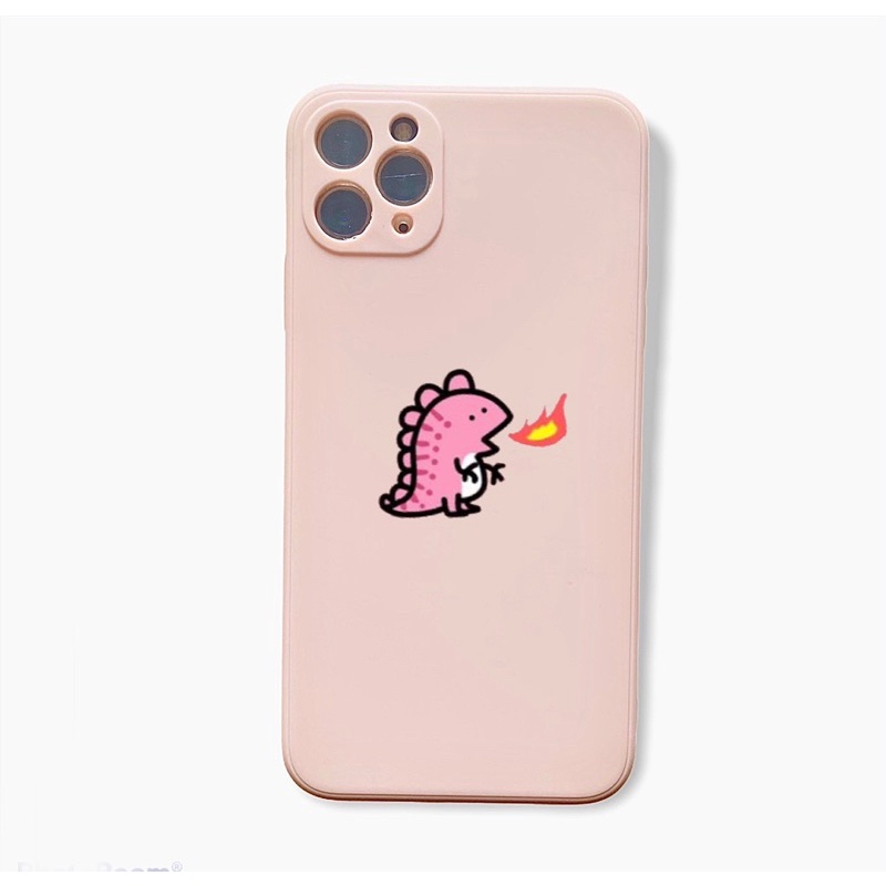 Ốp lưng iphone hình khủng long phun lửa cute cạnh vuông 5/5s/6/6plus/6s/6splus/7/7plus/8/8plus/x/xr/xs/11/12/pro/max
