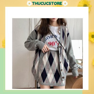 Set áo khoác len cardigan, chân váy len chất dày dặn mềm mịn chuẩn hàng Quảng Châu