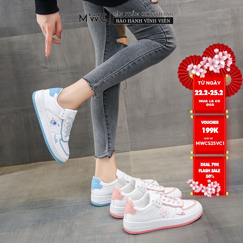 Giày Thể Thao Nữ MWC Sneaker Da Phối Màu Trẻ Trung Siêu HOT NUTT- 0598