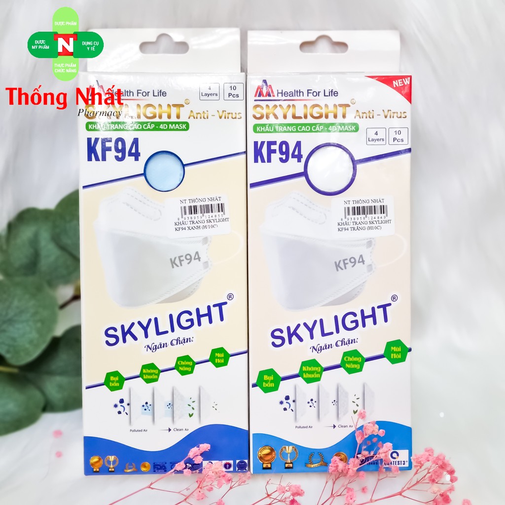 Hộp 10 cái khẩu trang 4D KF94 cao cấp, 4 màu thời trang