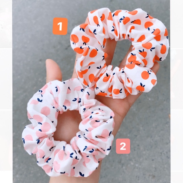 Scrunchie quả cam - quả đào (ocsenshop)