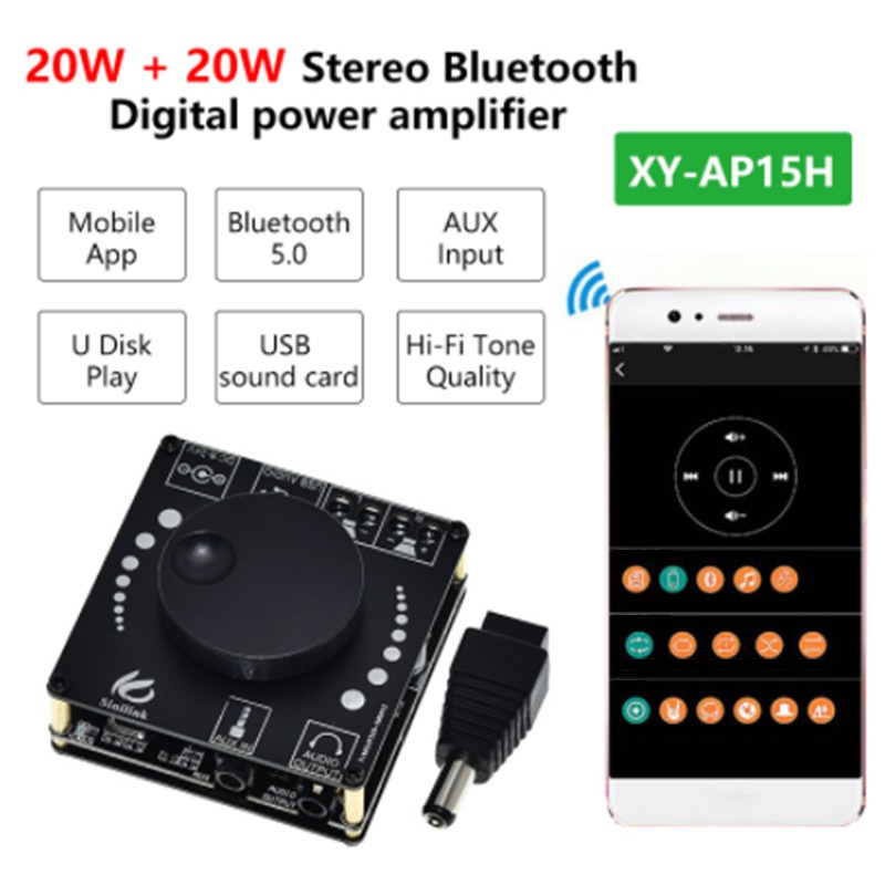 Bảng Mạch Khuếch Đại Âm Thanh Bluetooth 5.0 10w / 15w / 20w App 12v / 24v Công Suất Cao