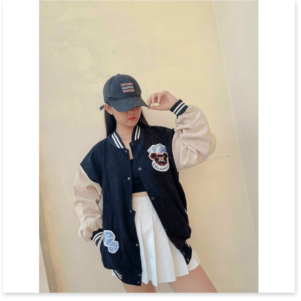 ÁO KHOÁC NHUNG BOMBER NỮ,THIẾT KẾ CHẤT LIỆU VÃI THOÁNG MÁT HỢP THỜI TRANG  THỜI TRANG KME.STORE