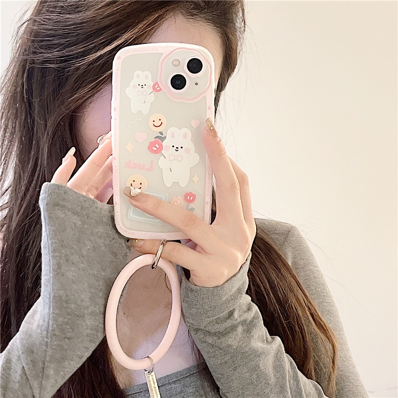 Ốp lưng iphone Ốp Điện Thoại Silicon In Họa Tiết Hoa Kèm Dây Đeo Cho Iphone 13Prp 11 / 12 / 13 / 7 / 8 / PLUS / PROMAX Dinuo case