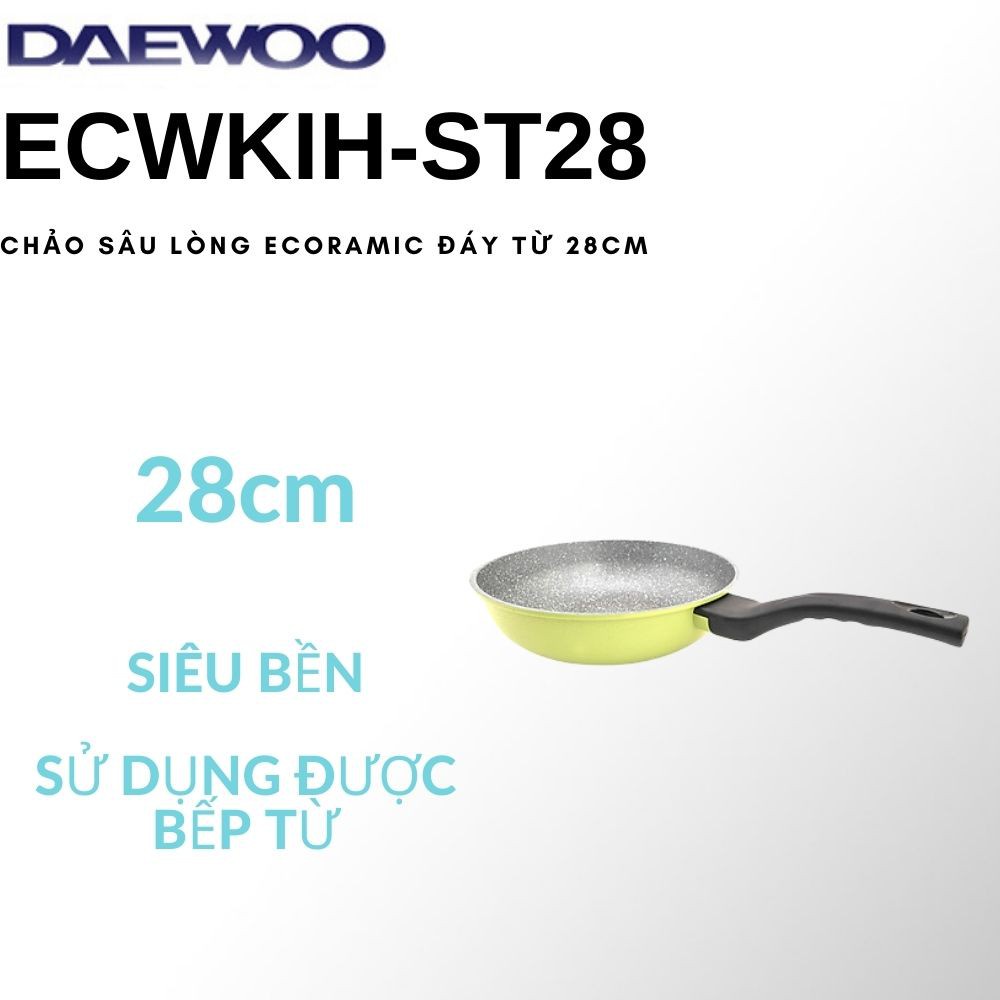 Chảo đá Ecoramic sâu lòng 28cm (bếp từ) ECWKIH-ST28