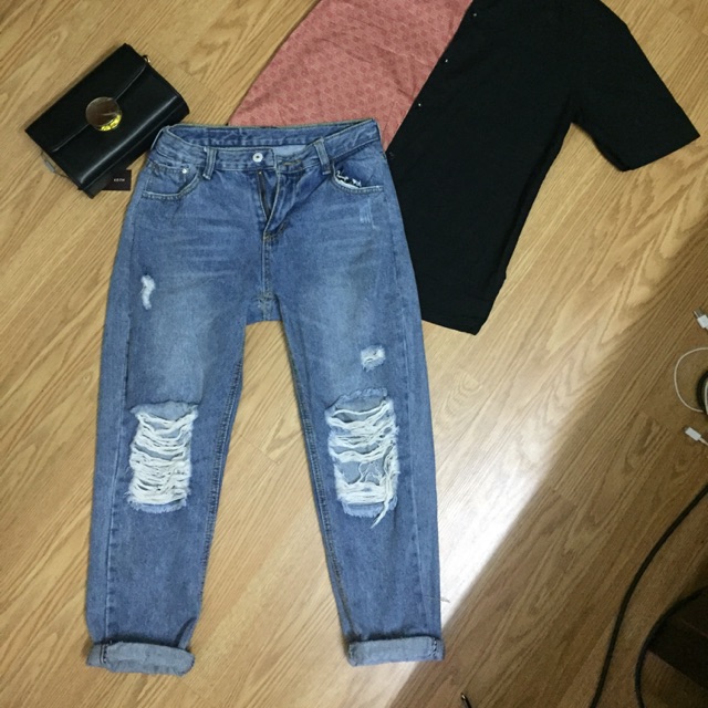 Quần baggy jean rách