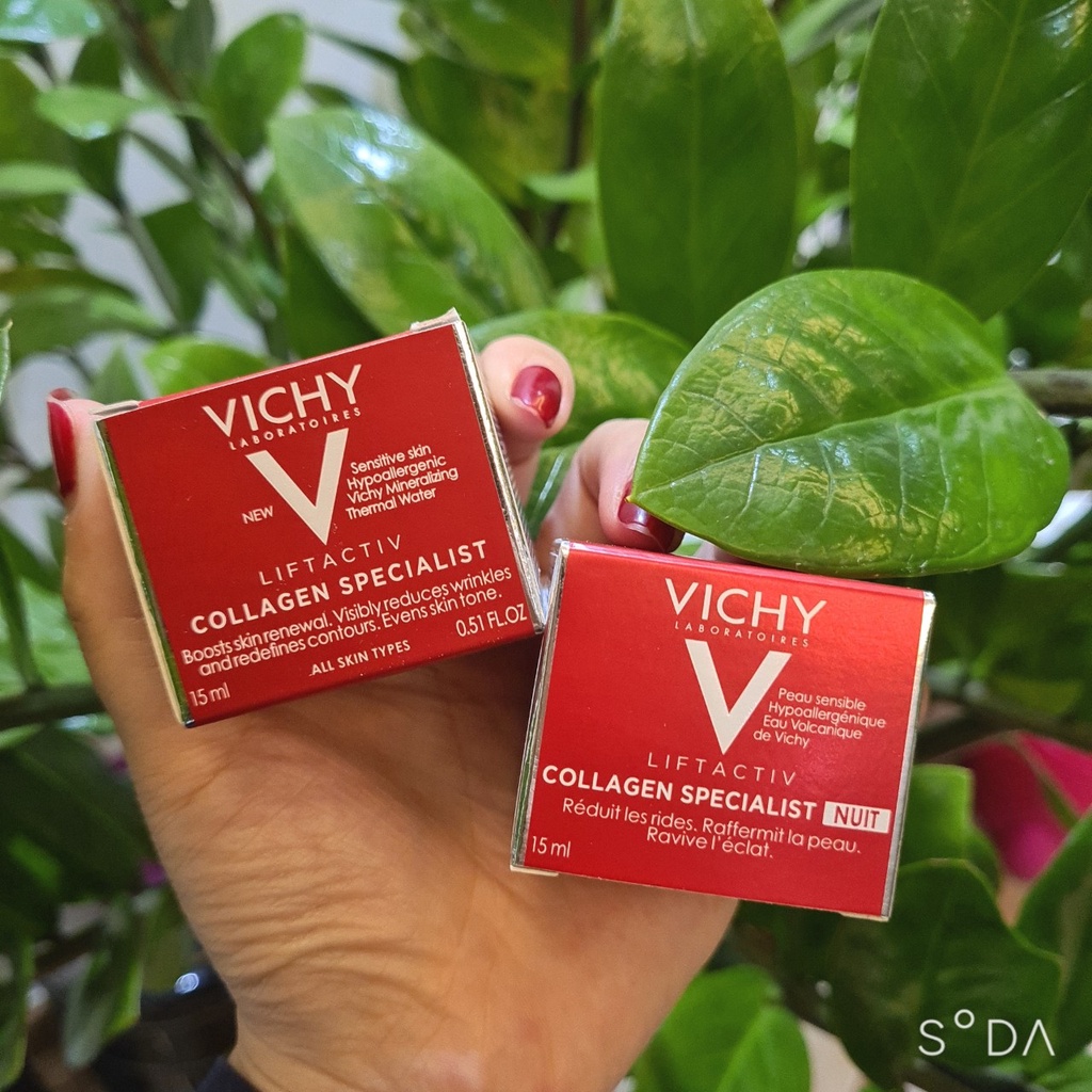 Vichy Kem Dưỡng Vichy Làm Sáng & Săn Chắc Da Ban Ngày/Ban Đêm Liftactiv Collagen Specialist 15ml