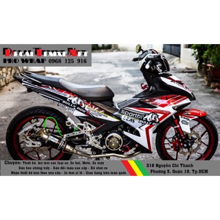 Tem chế Exciter 150 BULLY DOG Đỏ-Trắng