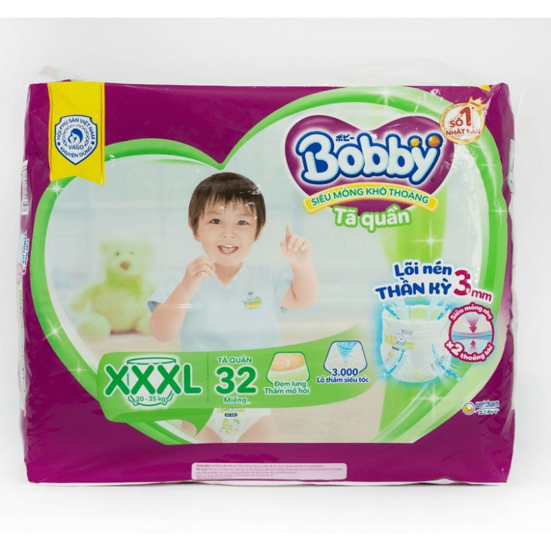 Tã Quần Bobby Siêu Thấm Khô Thoáng Chống Tràn Size Xxxl 32 Miếng Ngừa Hăm Hiệu Quả Cho Bé
