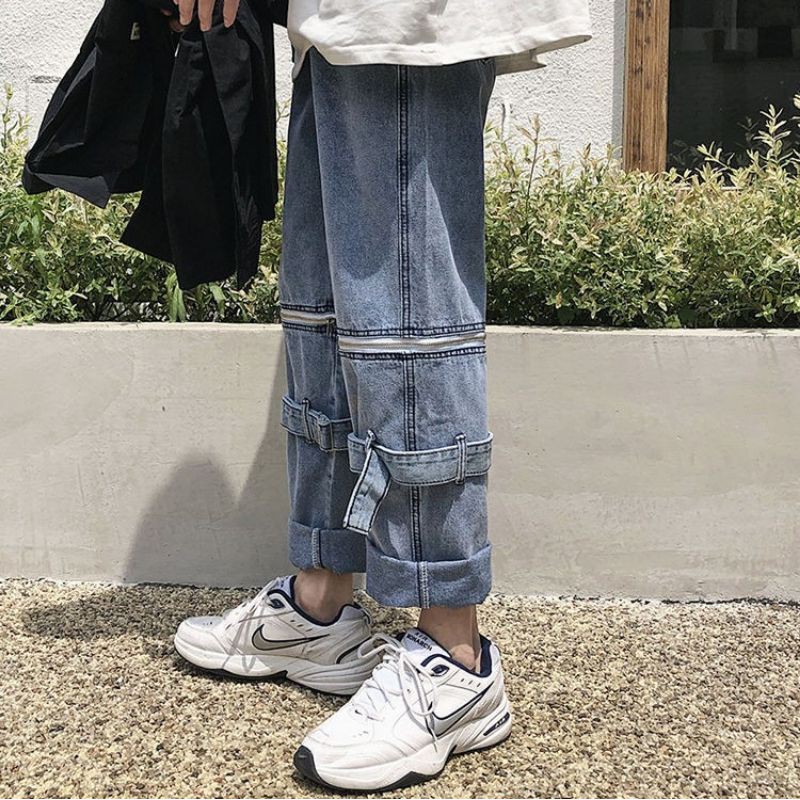 Quần baggy , quần jean khóa kéo đầu gối | BigBuy360 - bigbuy360.vn