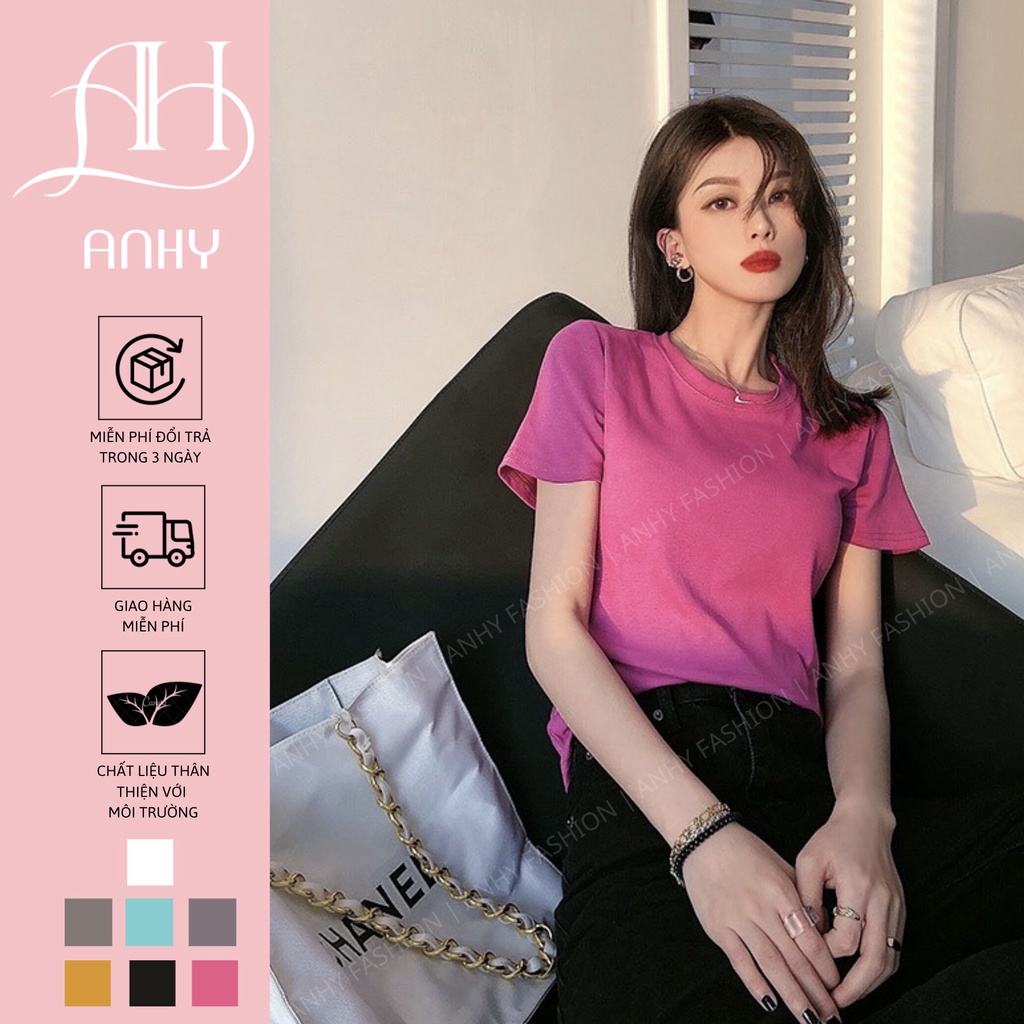 Áo Thun Nữ Fredy ANHY FASHION Áo Phông Cổ Tròn Tay Ngắn Nhiều Màu Chất Cotton Cực Mát Chất Vải Cao Cấp Hàng VNXK CTRON