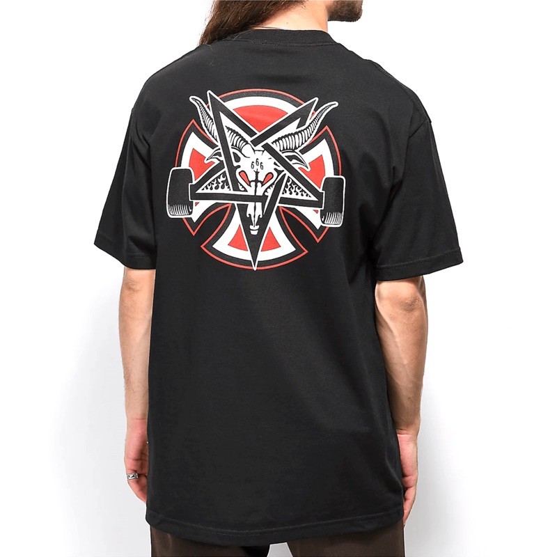 Áo Thun Mỹ Thrasher- INDEPENDENT X THRASHER PENTAGRAM BLACK T-SHIRT