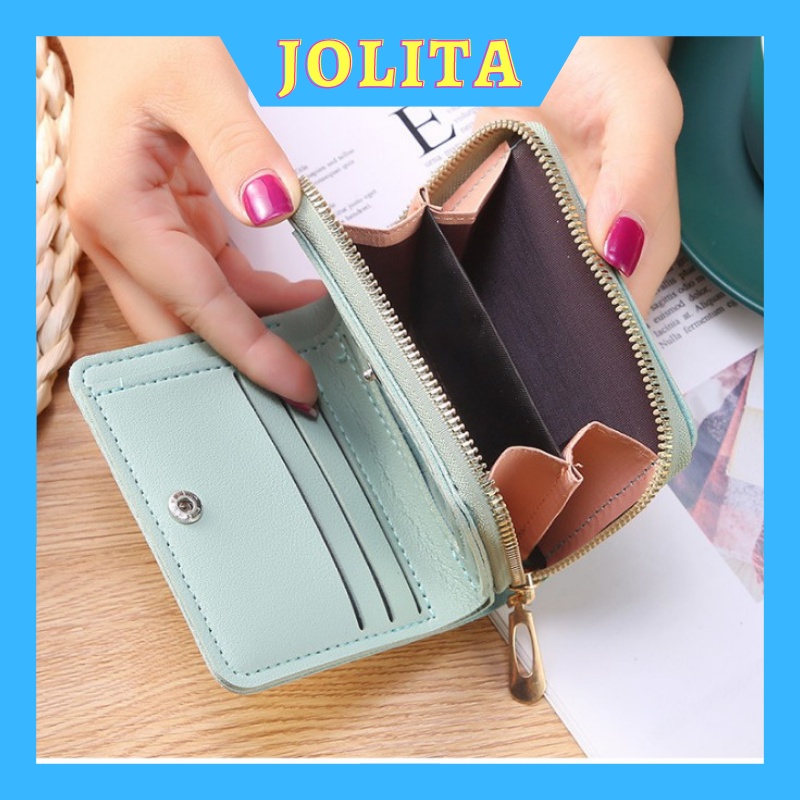 Ví ngắn nữ cầm tay đựng tiền nhiều ngăn thời trang Hàn Quốc dễ thương cao cấp đẹp giá rẻ JOLITA VN27