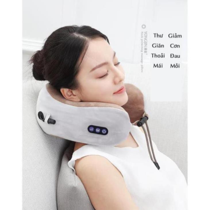 Gối Massage Chữ U - Gối Massage Cổ Vai Gáy Hồng Ngoại Đa Năng