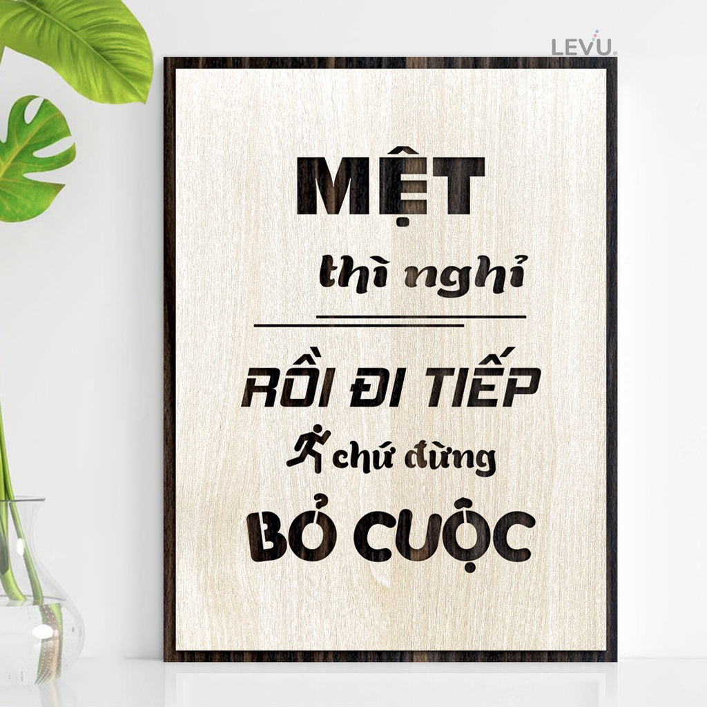 [Xu Hướng Mới] Tranh tạo động lực bằng Gỗ treo tường những câu nói slogan bất hủ ý nghĩa TBIG035