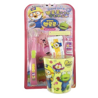 Bộ kem đánh răng bàn chải kèm cốc pororo cho bé