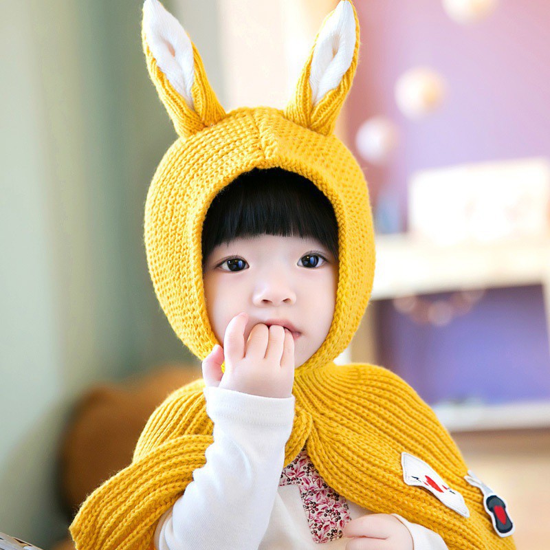 Mũ len tai thỏ cute cho bé gái