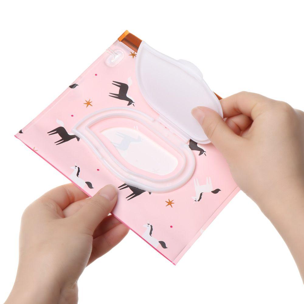 Túi Đựng Khăn Giấy Ướt Nắp Gập Có Dây Đeo Màu Cầu Vồng Nhỏ Gọn Hữu Ích Thời Trang Dành Cho