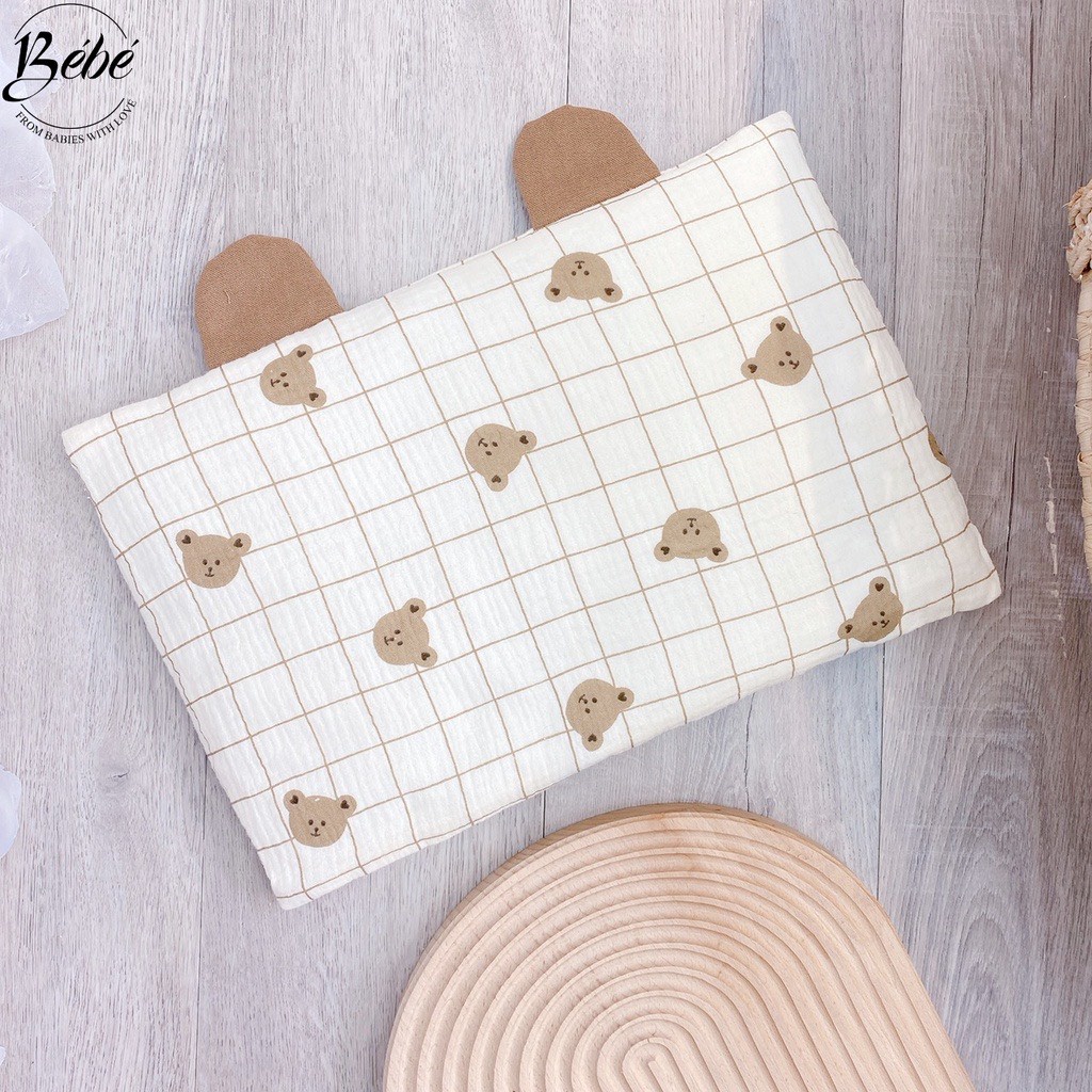 Gối Xô Tai Gấu Bé Bé Mềm Mỏng Nhẹ Êm Ái