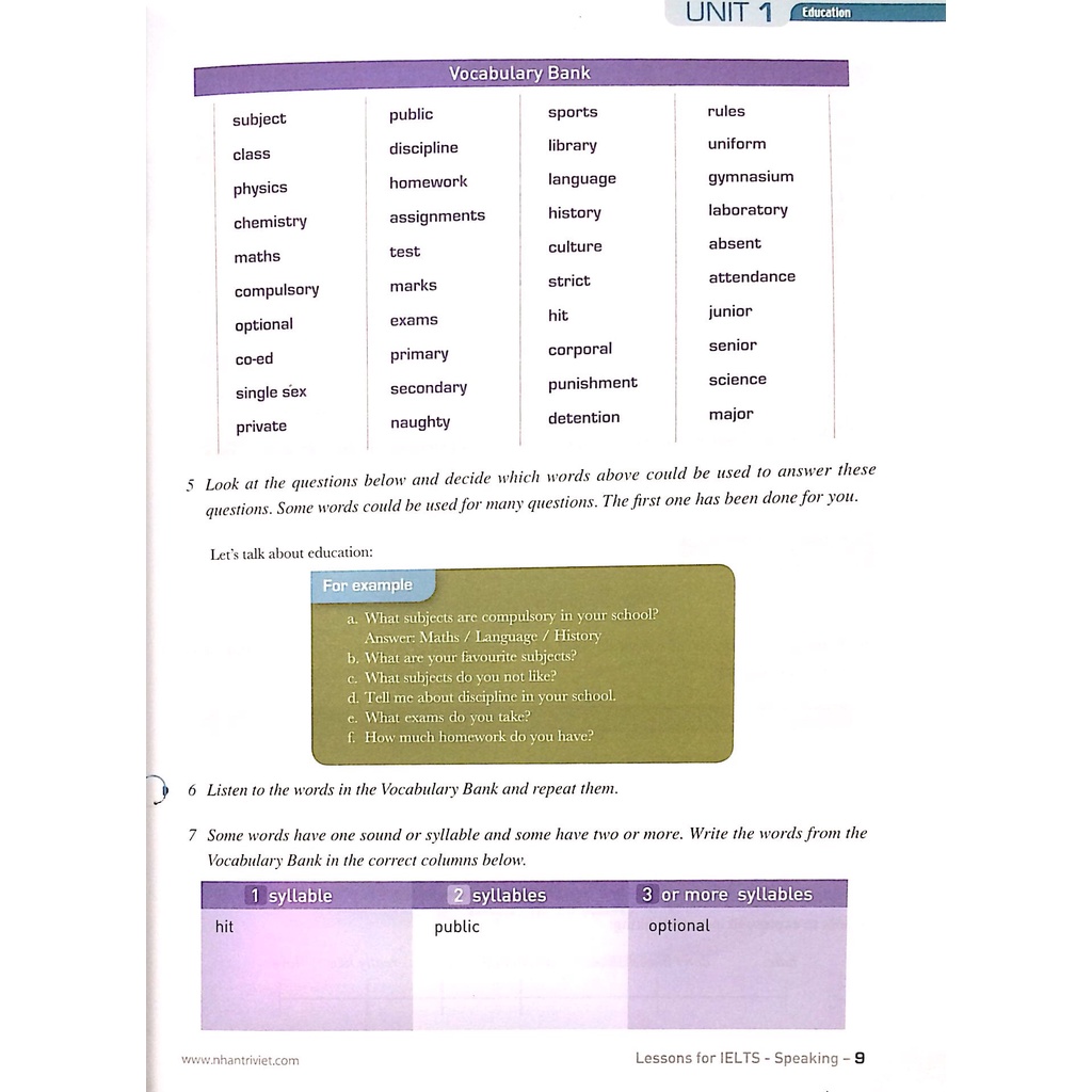 Sách Lessons For IELTS - Speaking