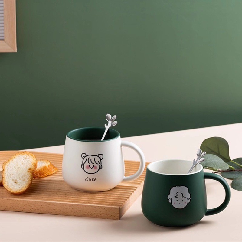 G & S Cốc Uống Cà Phê Sữa Bằng Gốm Sứ Sức Chứa Lớn Phong Cách ins Micro Life Hall Cho Cặp Đôi